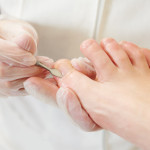 Pedicure in beauty salon